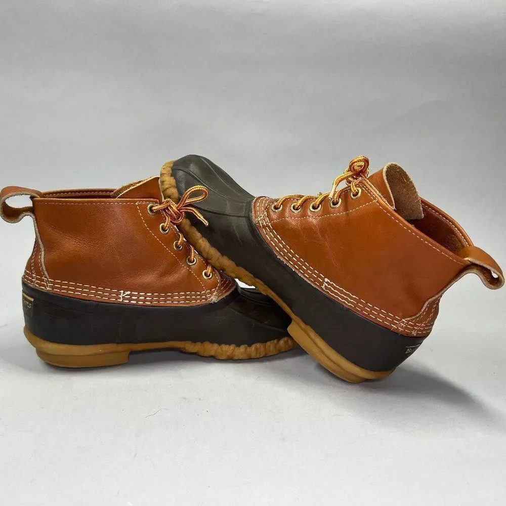L.L. Bean Bean Boots Mens Size 8 Vintage Brown Leather Rubber Outdoor Waterproof